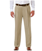 Haggar Mens Slim fit Dress Pants 40 / 30 Beige Solid