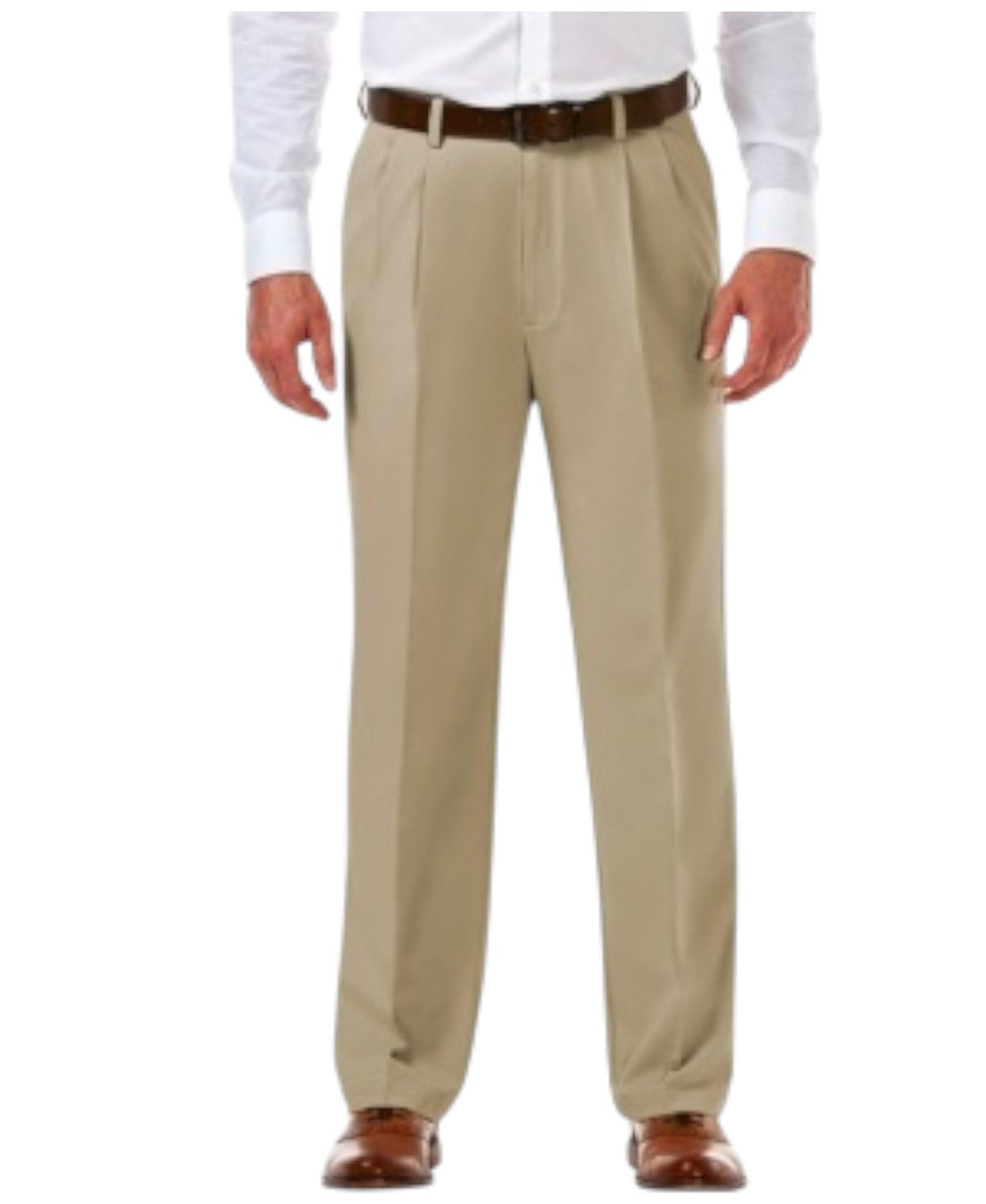 Haggar Mens Classic fit Dress Pants 36 / 30 Beige Solid