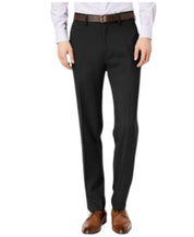Kenneth Cole Mens Modern fit Dress Pants 34 / 32 Black Check Stretch
