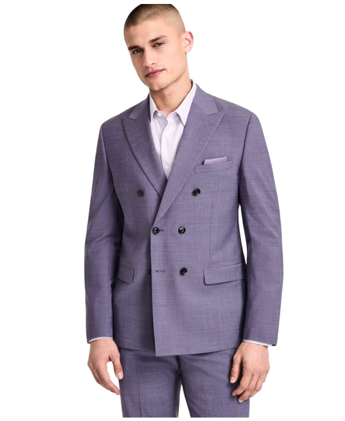Bar Iii Mens Slim fit Double Breasted Suit Jacket Blazer 36 R Purple Solid