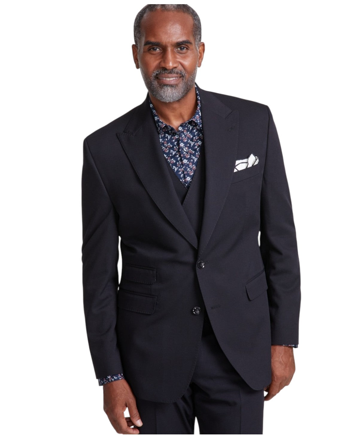 Tayion Mens Classic fit Suit Jacket Blazer 48 R Black Solid Stretch