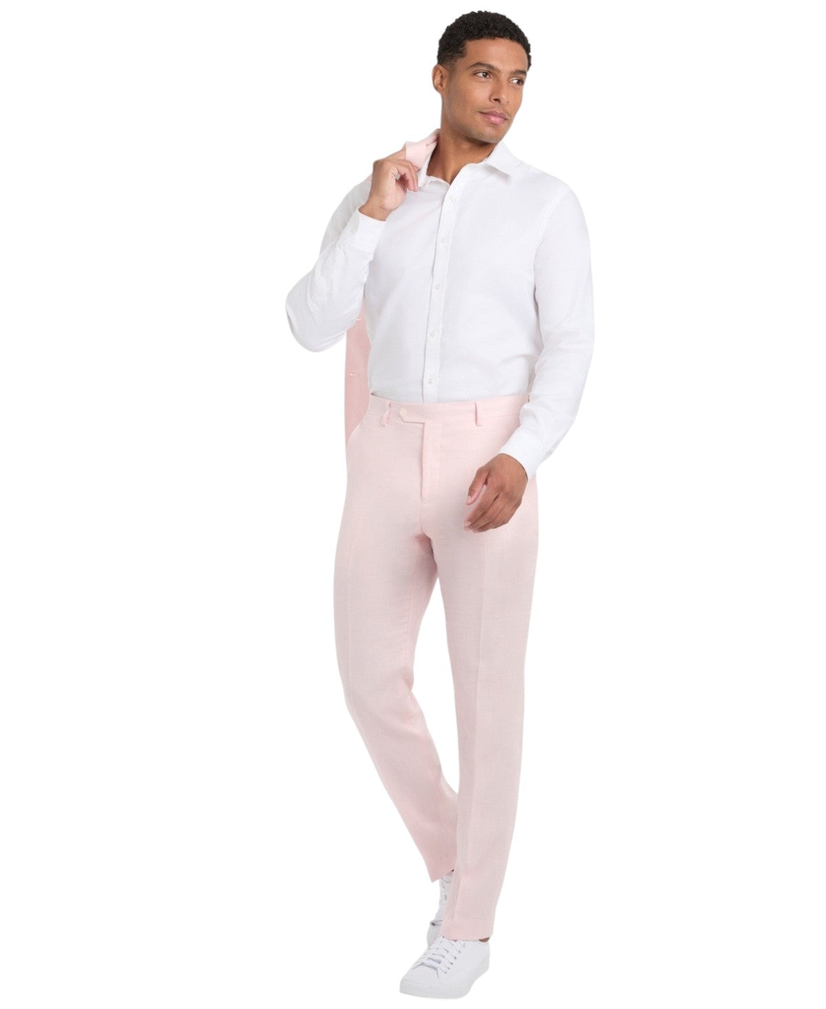 Tommy Hilfiger Mens Modern fit Dress Pants 31 / 30 Pink Solid Stretch