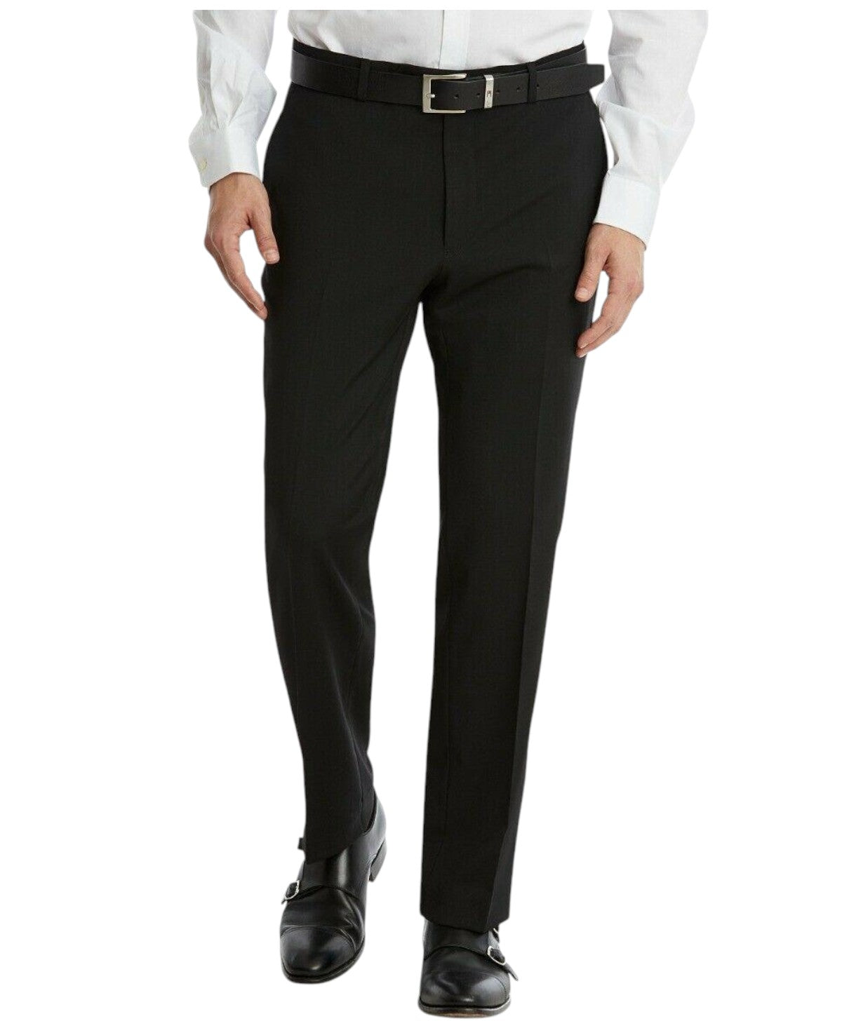 Tommy Hilfiger Mens Modern fit Dress Pants 36 / 30 Black Solid Stretch