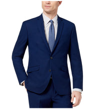 Kenneth Cole Mens Slim fit Suit Jacket Blazer 40 S Blue Solid Stretch