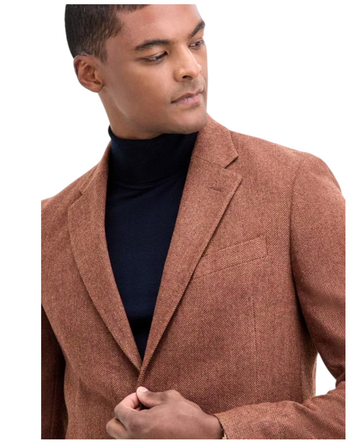 Nautica Mens Modern fit Sport Coat Blazer 36 R Brown Herringbone Stretch