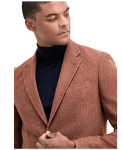 Nautica Mens Modern fit Sport Coat Blazer 36 R Brown Herringbone Stretch