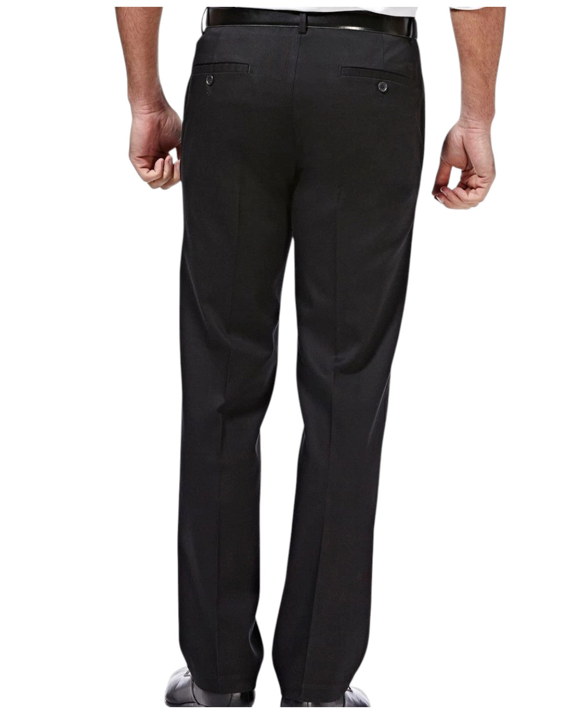 Haggar Mens Straight fit Cotton Dress Pants 38 / 30 Black Solid