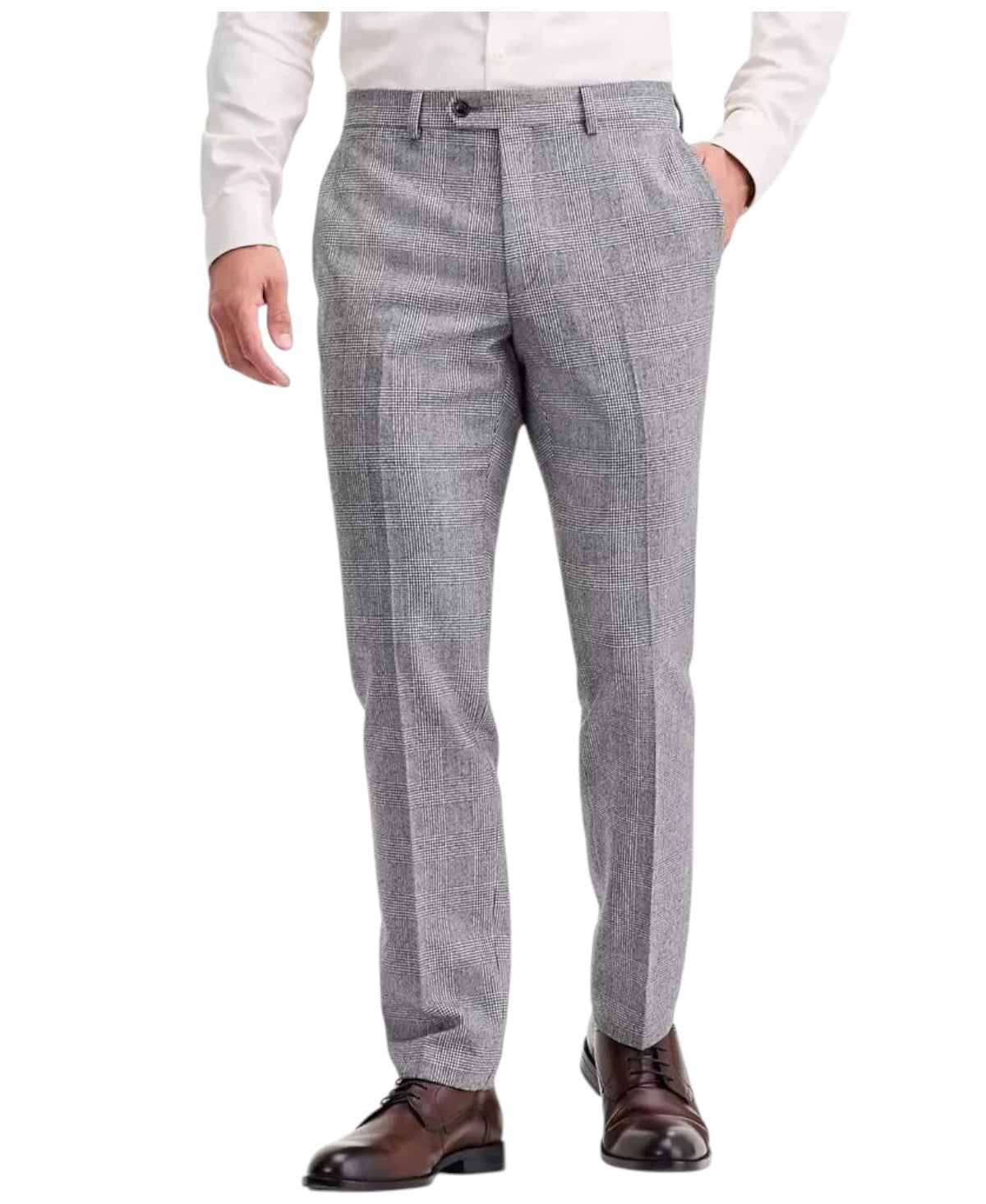 Ted Baker Mens Modern fit Dress Pants 36 / 32 Grey Plaid Stretch