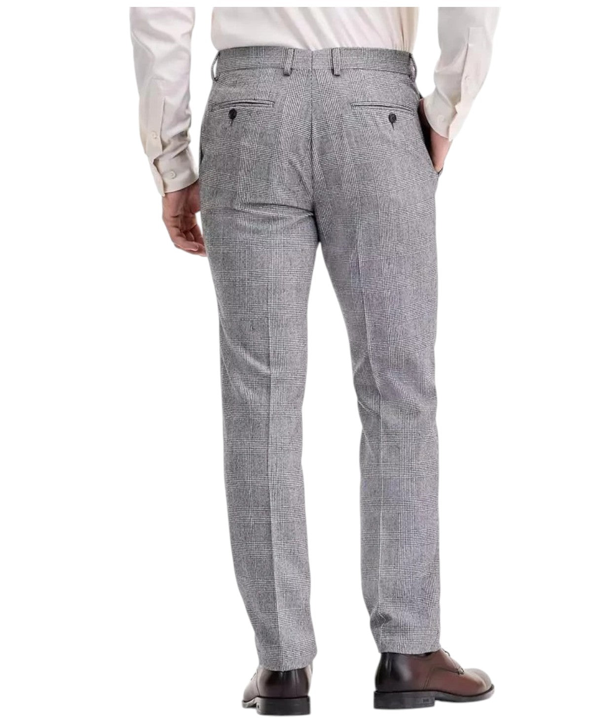 Ted Baker Mens Modern fit Dress Pants 36 / 32 Grey Plaid Stretch