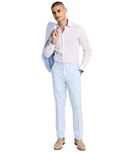 Bar Iii Mens Slim fit Dress Pants 32 / 30 Light Blue Solid Stretch Linen