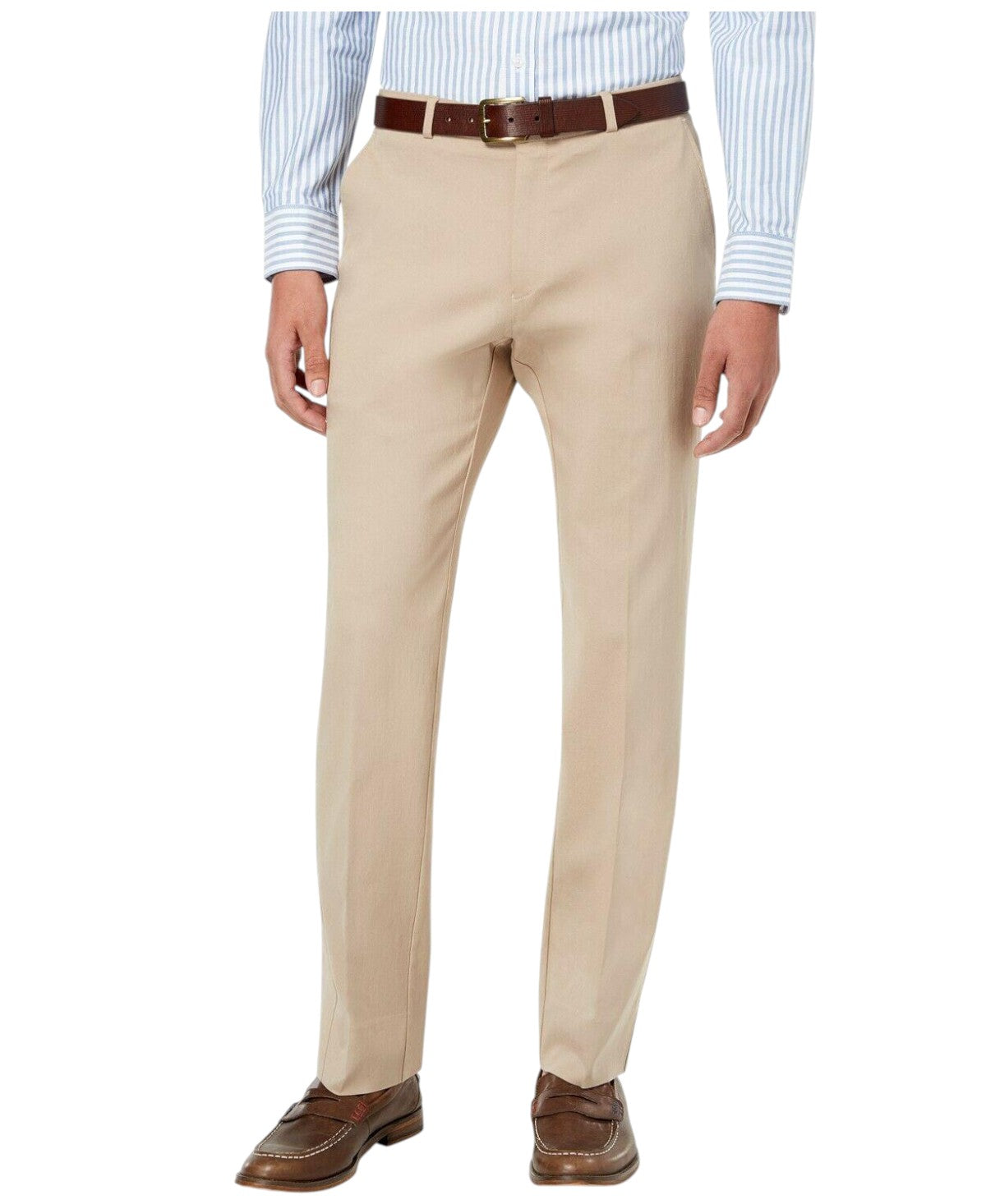 Tommy Hilfiger Mens Modern fit Dress Pants 34 / 29 Beige Solid Stretch
