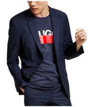 Hugo Boss Mens Slim fit Suit Jacket Blazer 36 S Navy Blue Solid Stretch Wool