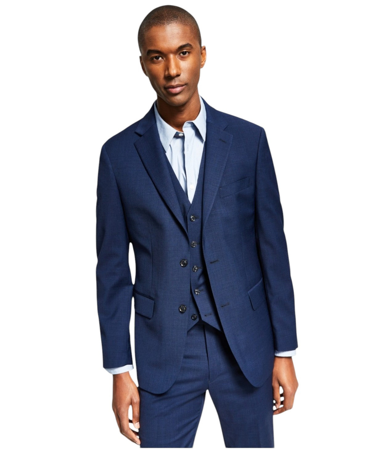 Tommy Hilfiger Mens Modern fit Suit Jacket Blazer 42 R Blue Solid Stretch Wool