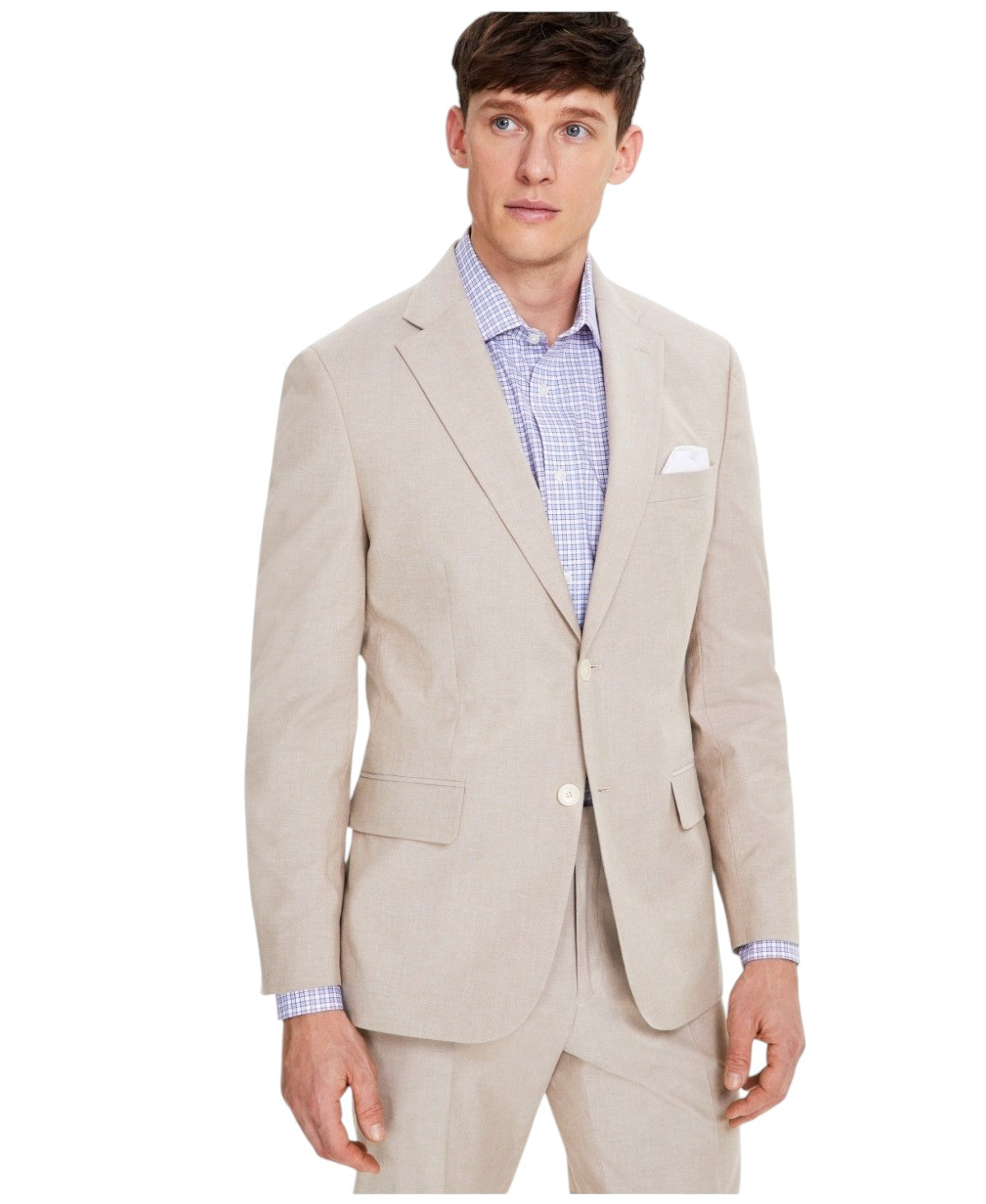 Tommy Hilfiger Mens Modern fit Suit Jacket Blazer 40 S Beige Solid Stretch