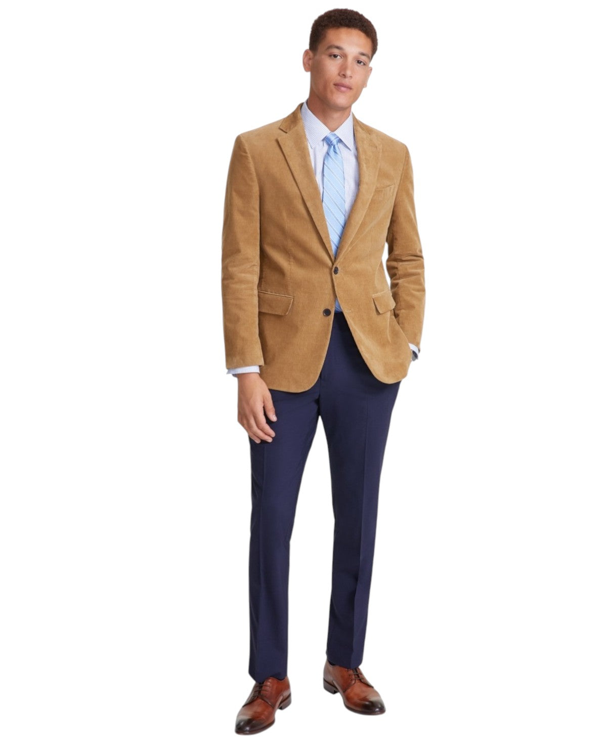Brooks Brothers Mens Classic fit Sport Coat Blazer 38 S Beige Solid Stretch