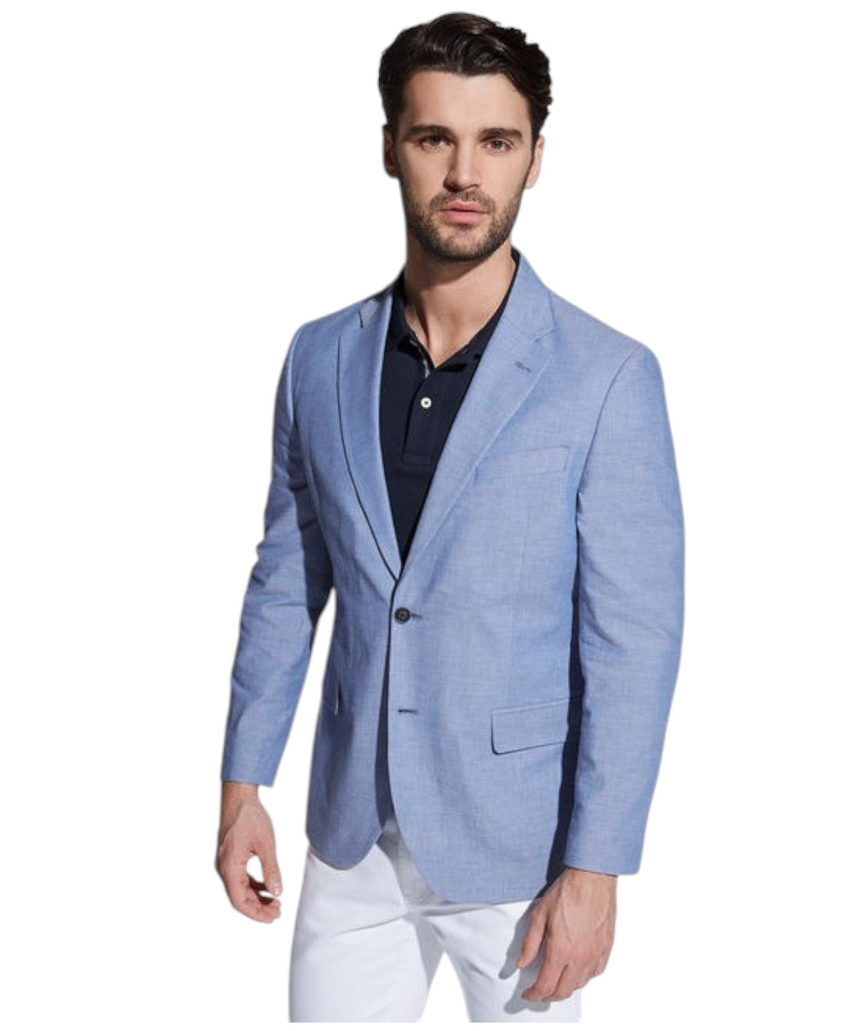 Nautica Mens Modern fit Sport Coat Blazer 38 S Blue Solid Stretch