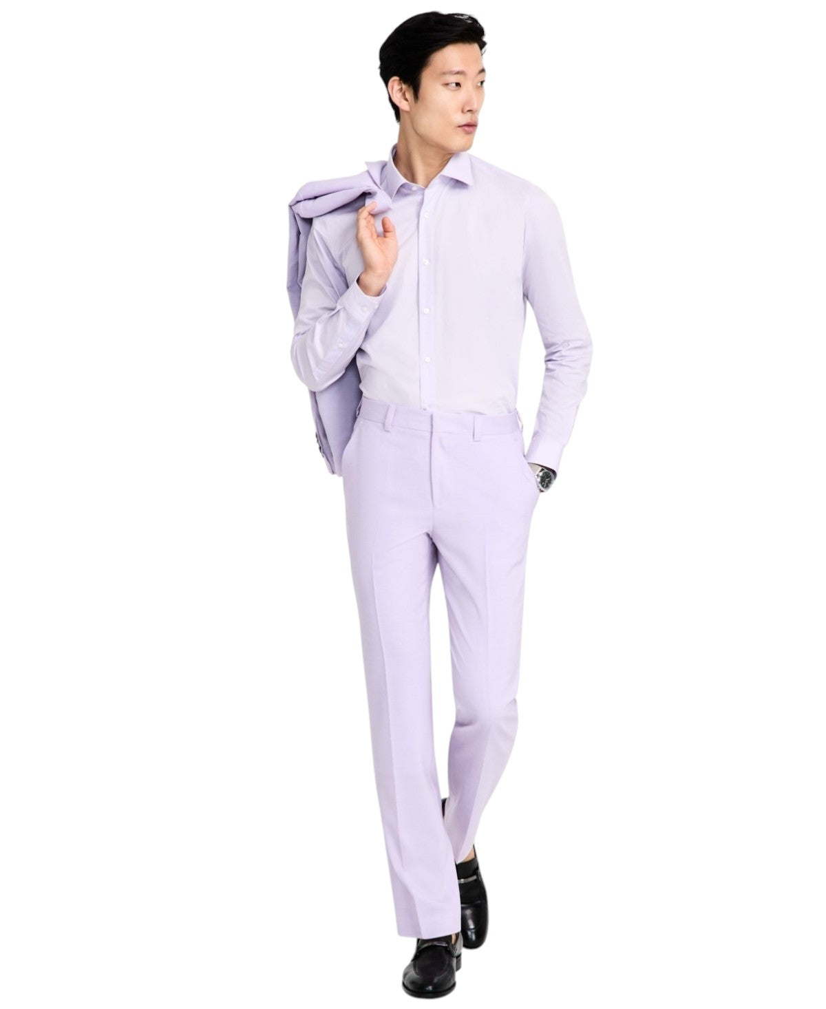 Hugo Boss Mens Modern fit Dress Pants 42 / 32 Lavender Purple Solid Stretch
