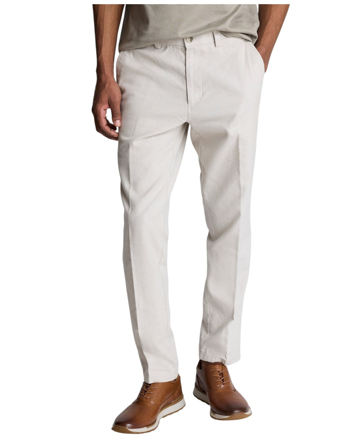 Kenneth Cole Mens Slim fit Dress Pants 29 / 32 Beige Solid Stretch