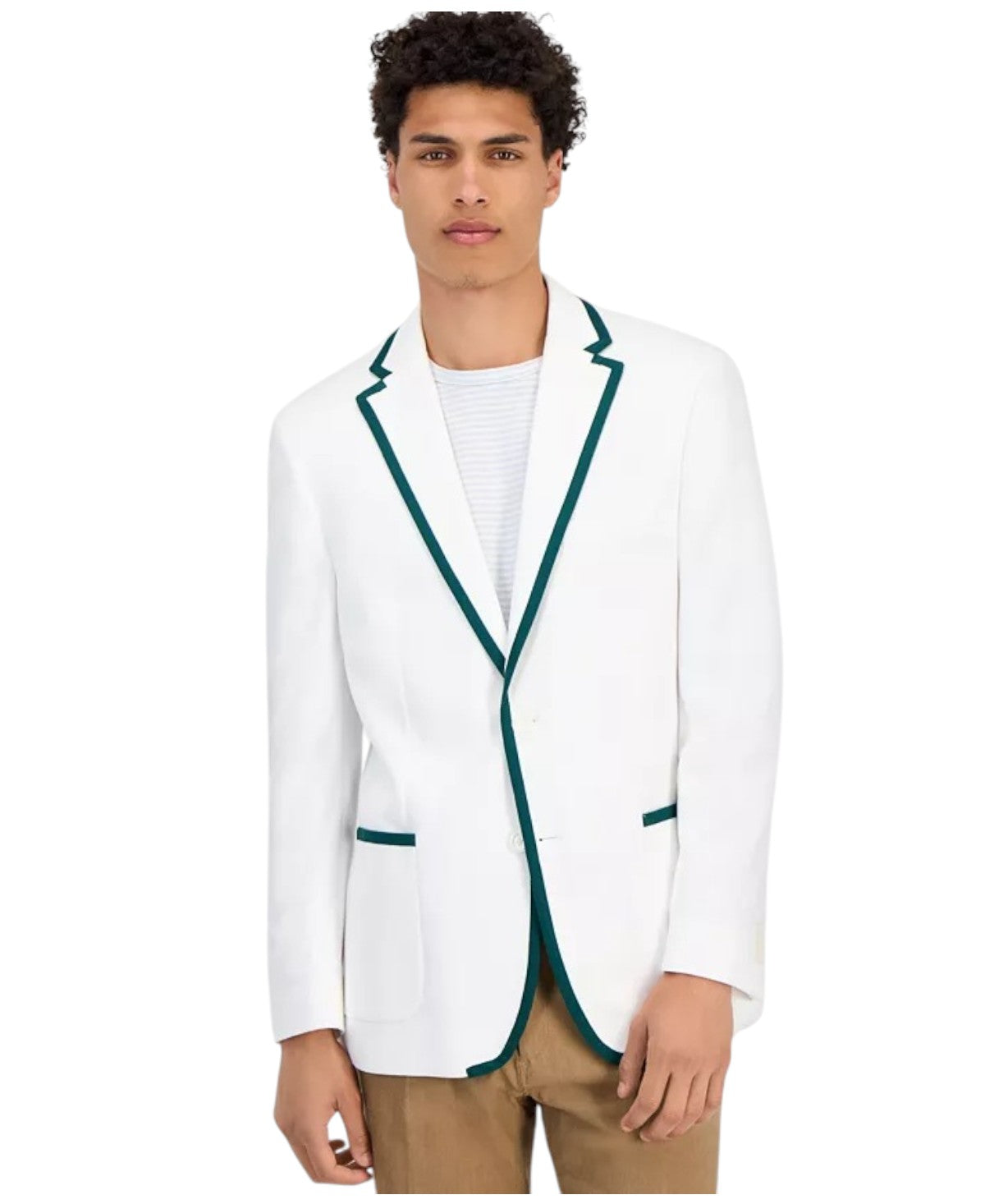 Tommy Hilfiger Mens Modern fit Sport Coat Blazer 40 R White Green Tipped