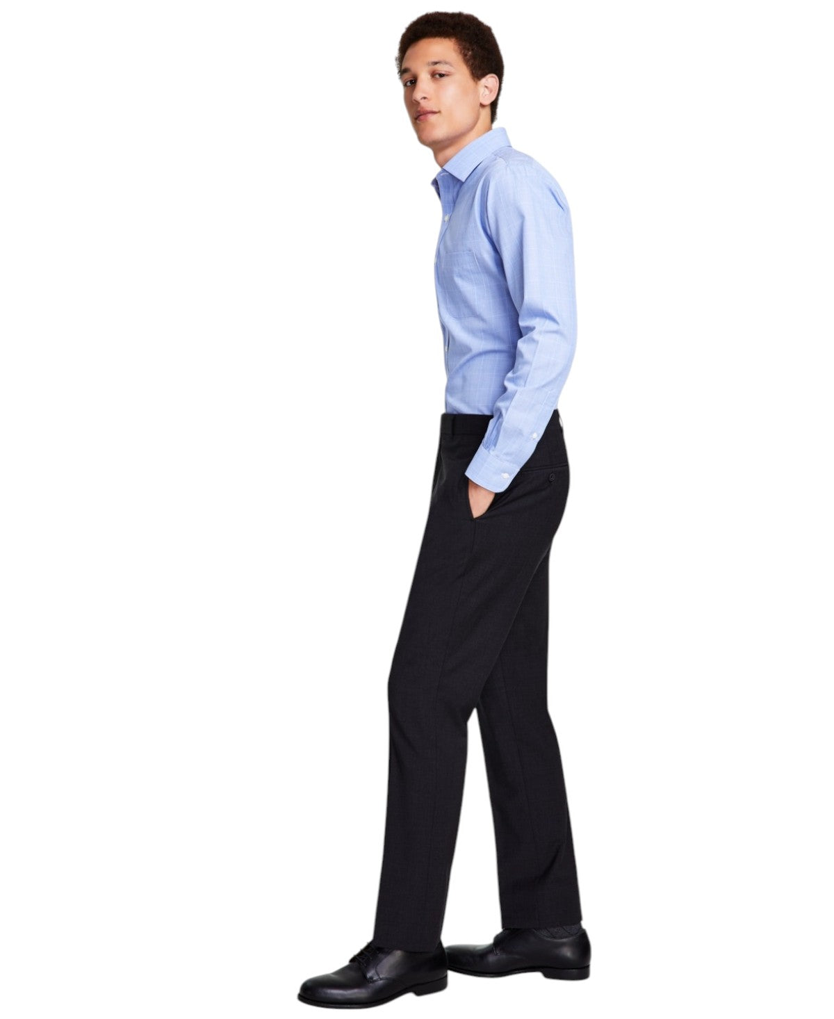 Brooks Brothers Mens Classic fit Dress Pants 32 / 30 Dark Grey Solid Stretch