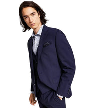 Bar Iii Mens Slim fit Suit Jacket Blazer 34 S Navy Blue Solid Stretch Wool