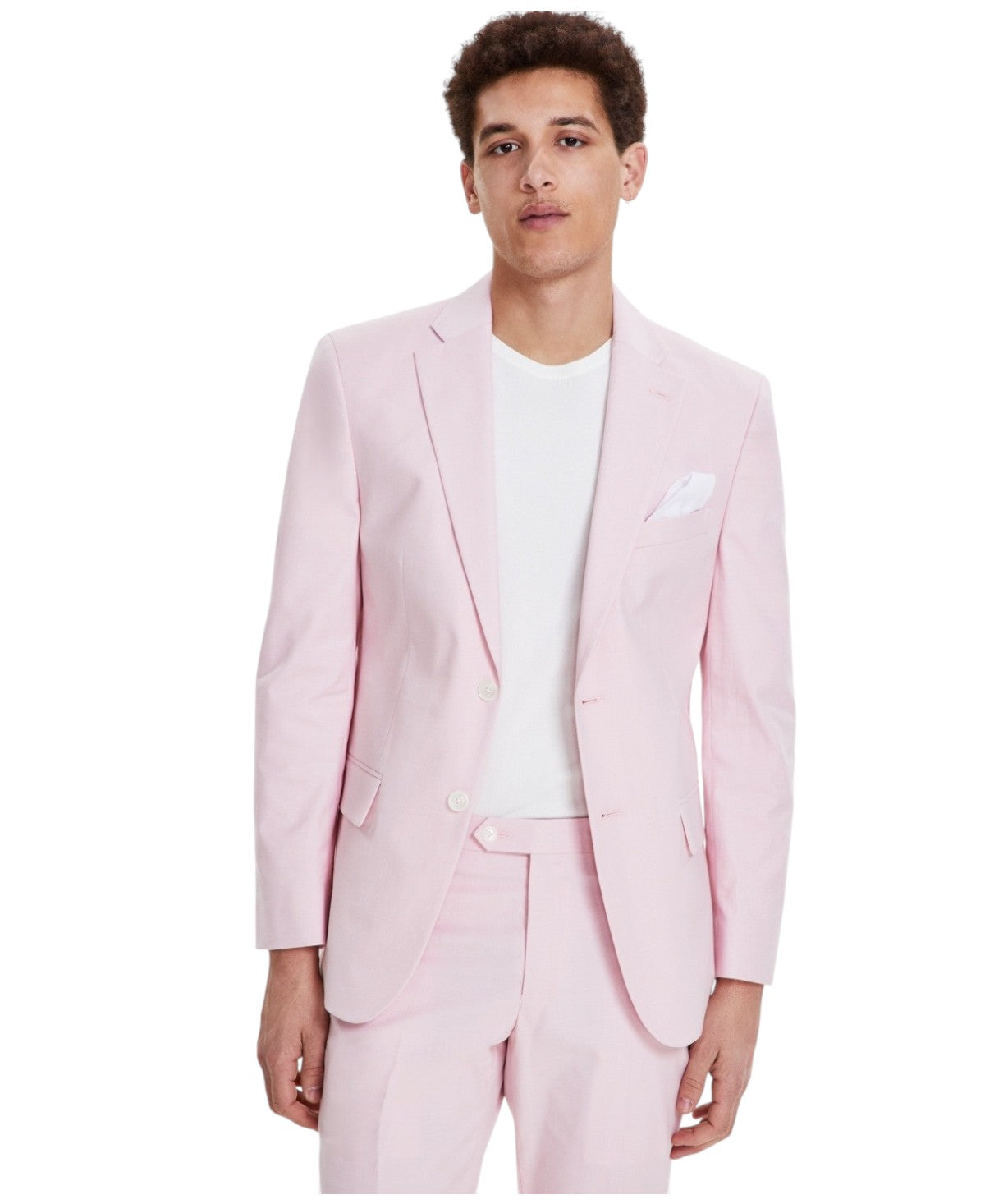 Tommy Hilfiger Mens Modern fit Suit Jacket Blazer 48 R Pink Solid Stretch