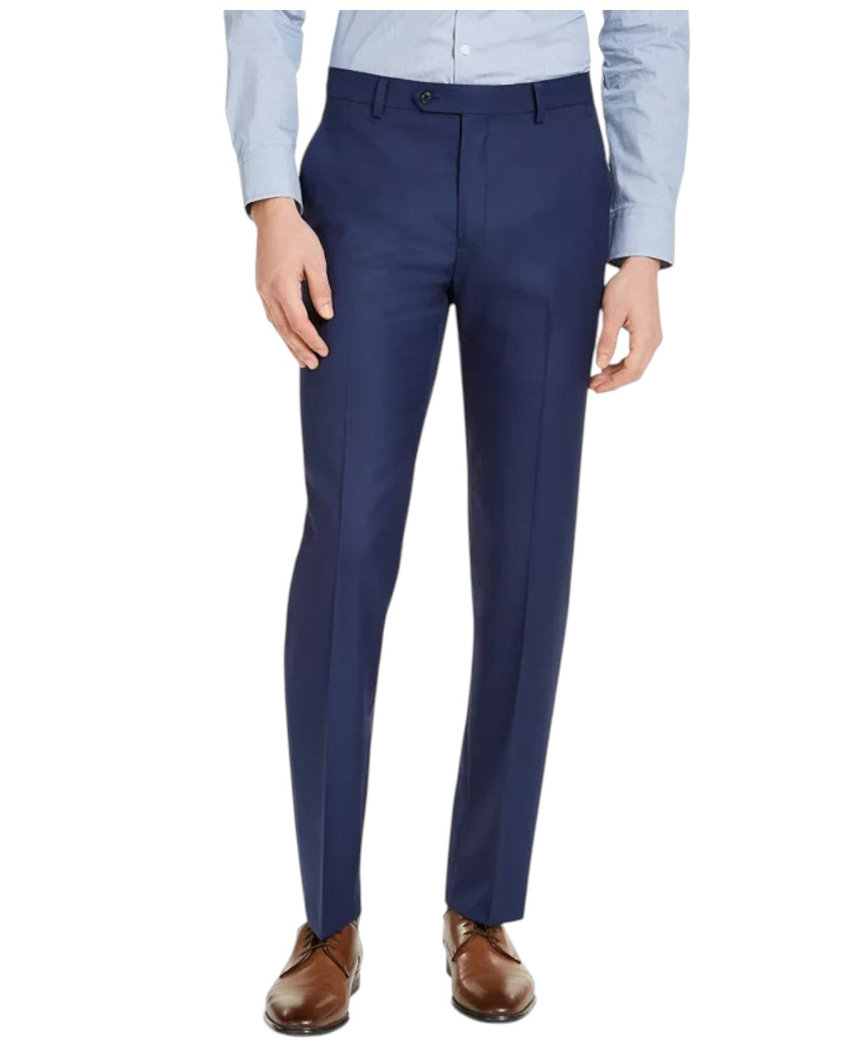Alfani Mens Slim fit Dress Pants 46 / 32 Navy Blue Solid Stretch