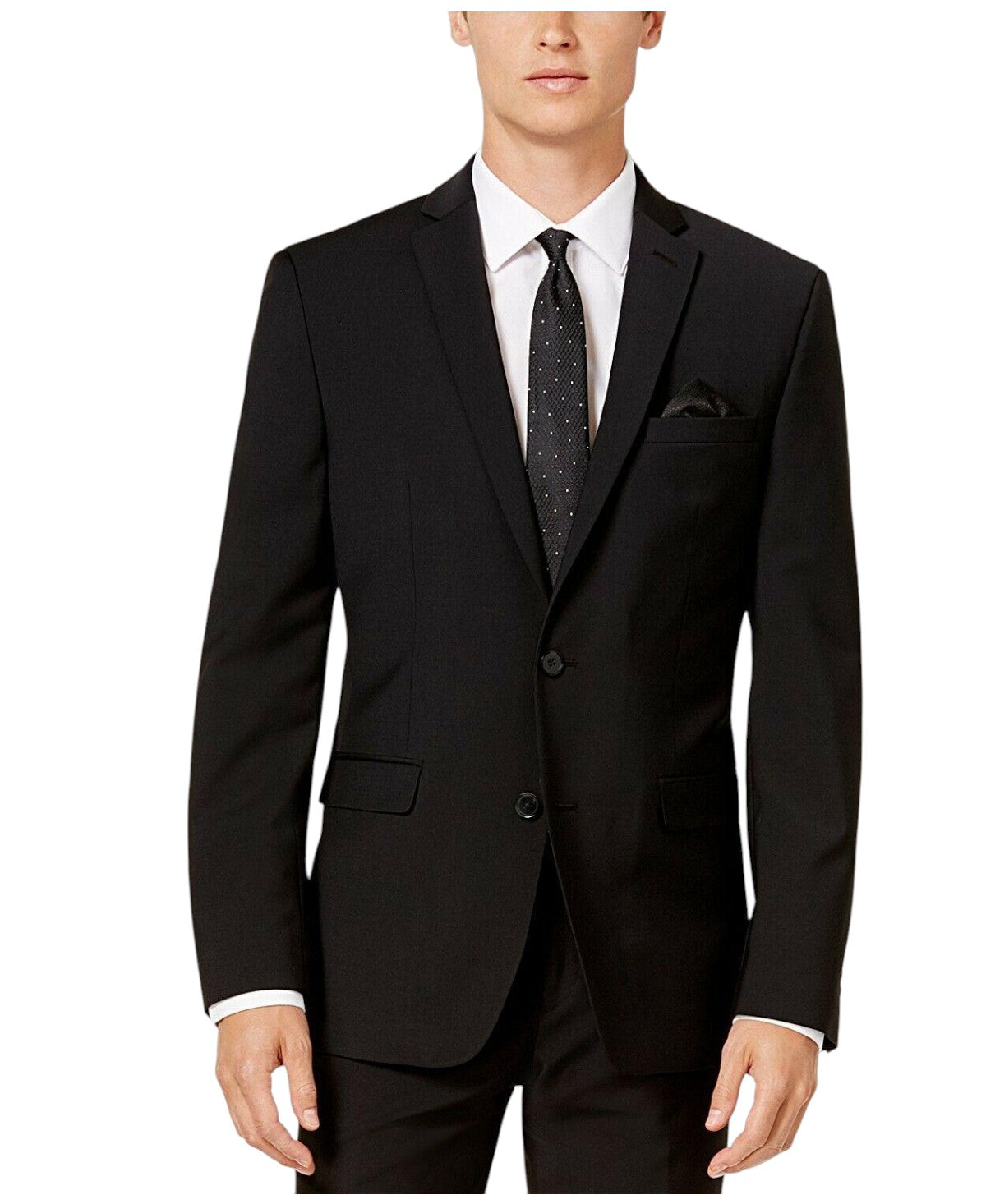Bar Iii Mens Slim fit Suit Jacket Blazer 38 S Black Solid Stretch