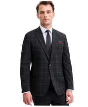 Bar III Mens Slim fit Sport Coat Blazer 44 R Green Plaid Stretch