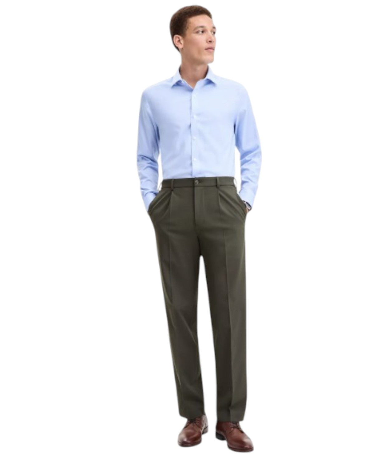 Tommy Hilfiger Mens Modern fit Dress Pants 33 / 30 Grey Solid Stretch