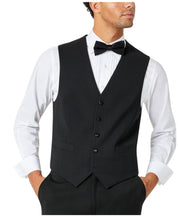 Tommy Hilfiger Mens Slim fit Button-Up Vest XXXL Black Solid Stretch Wool