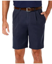 Haggar Mens Classic fit Casual Shorts 42 Navy Blue Solid Stretch