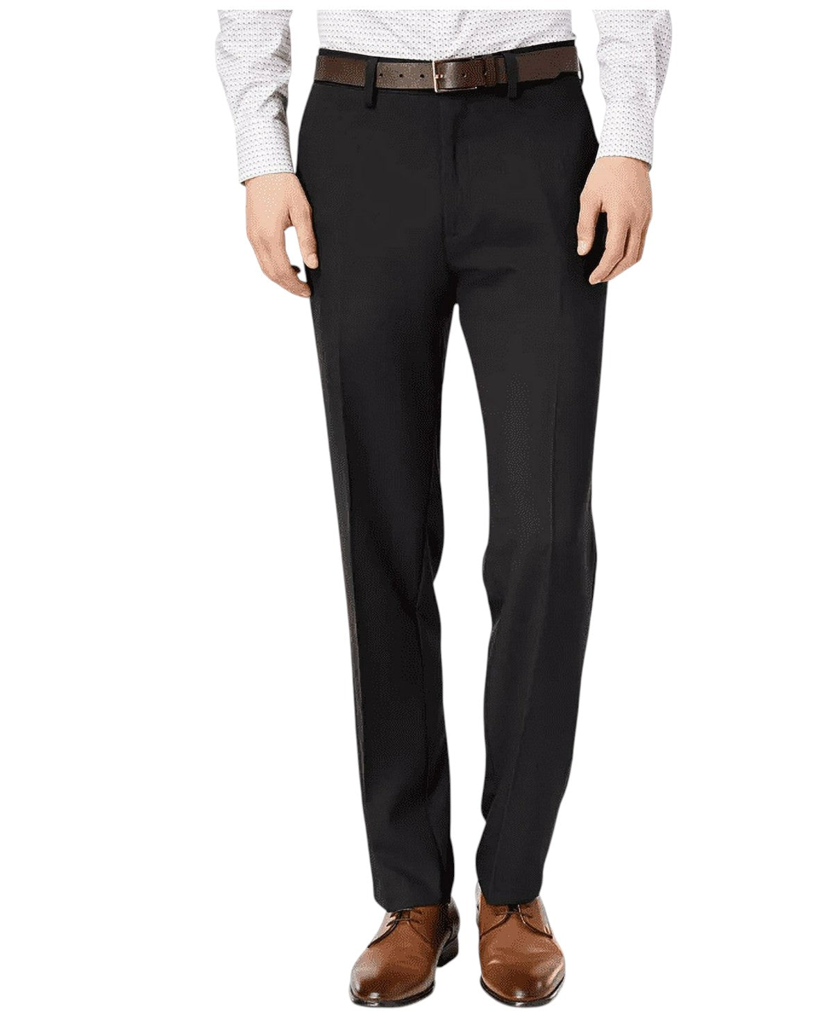 Kenneth Cole Mens Modern fit Dress Pants 30 / 30 Black Check Stretch