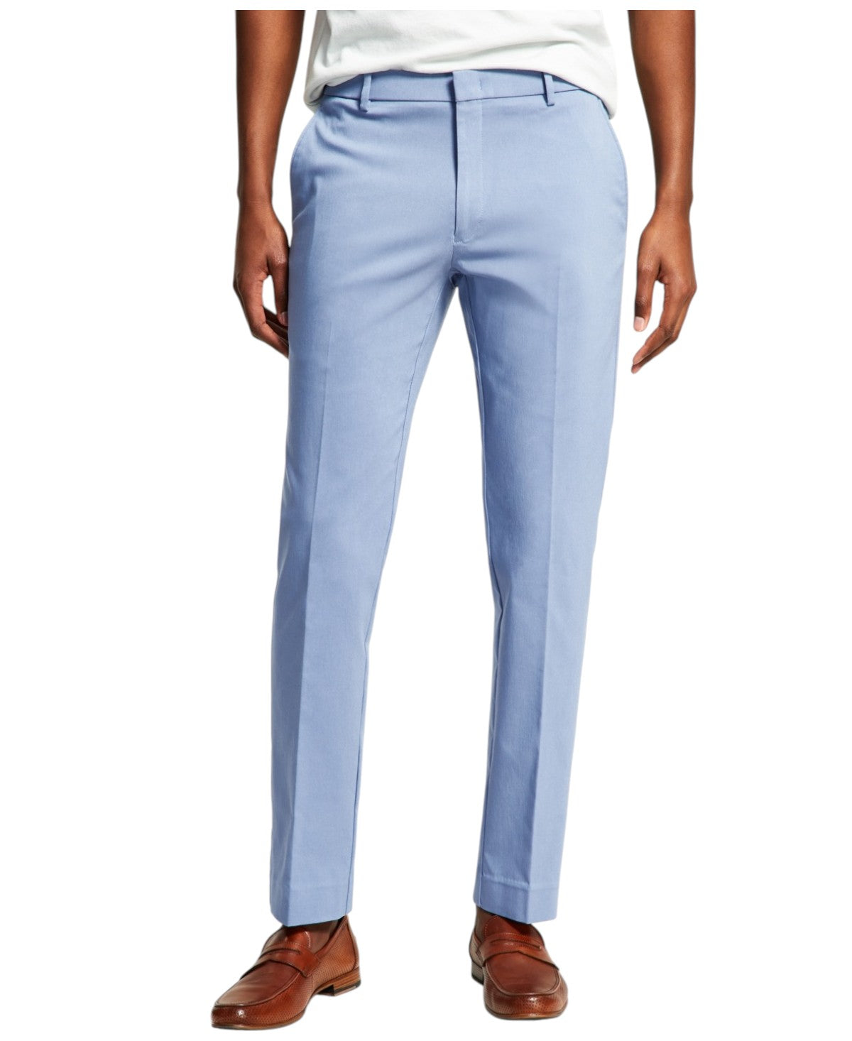 Tommy Hilfiger Mens Modern fit Dress Pants 34 / 34 Light Blue Solid Stretch
