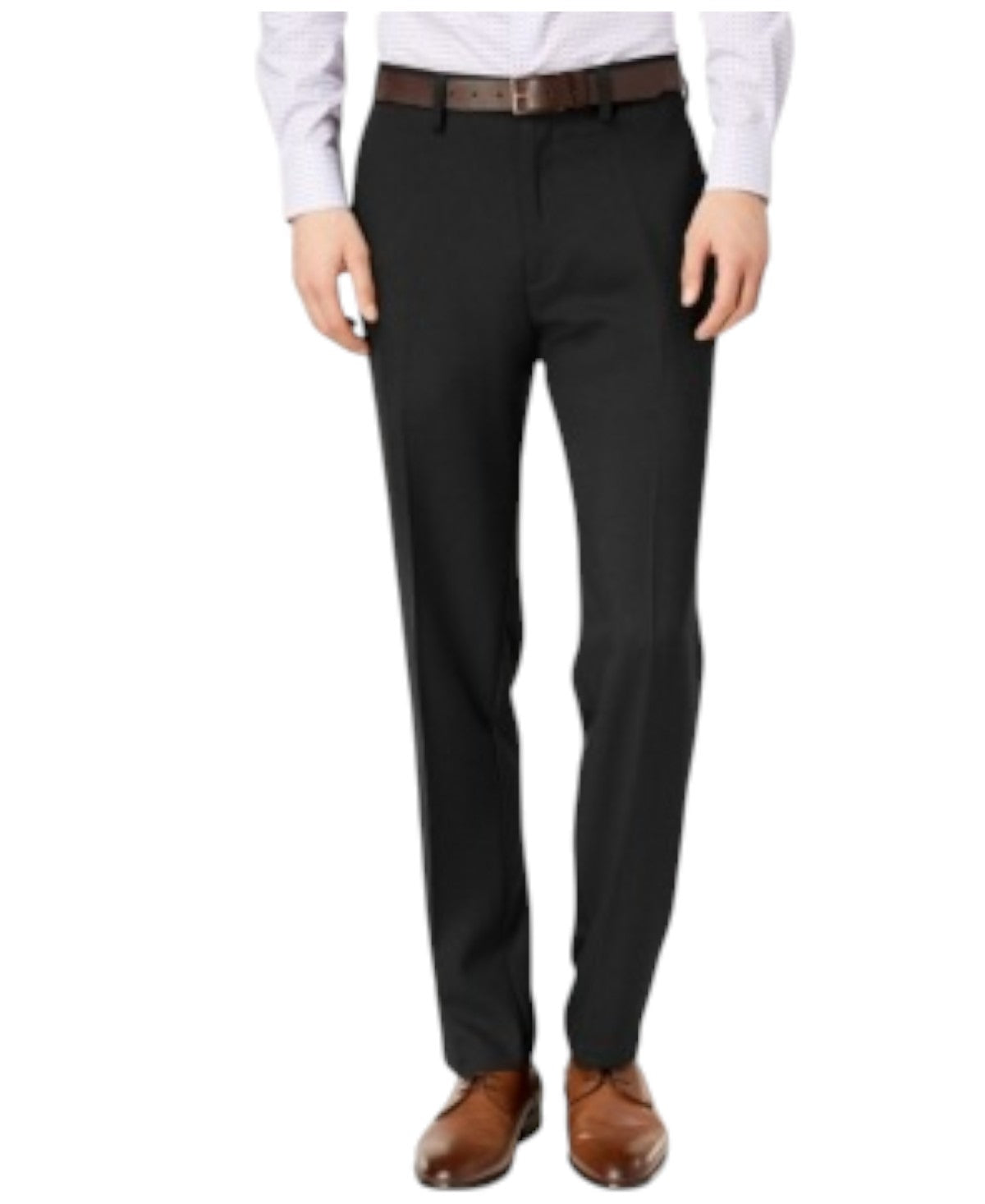 Kenneth Cole Mens Modern fit Dress Pants 36 / 29 Black Check Stretch