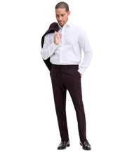 Ted Baker Mens Modern fit Dress Pants 42 / 30 Burgundy Red Solid Stretch Wool