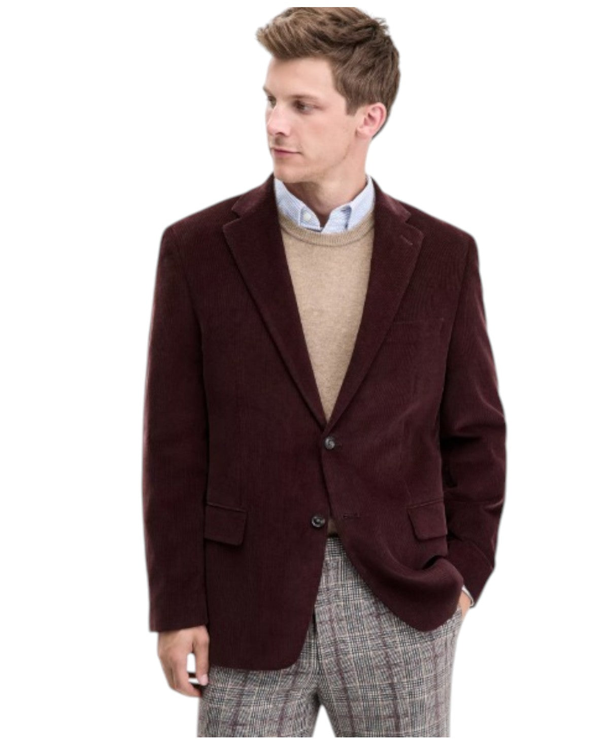 Tommy Hilfiger Mens Modern fit Corduroy Sport Coat Blazer 42 R Brown Stretch