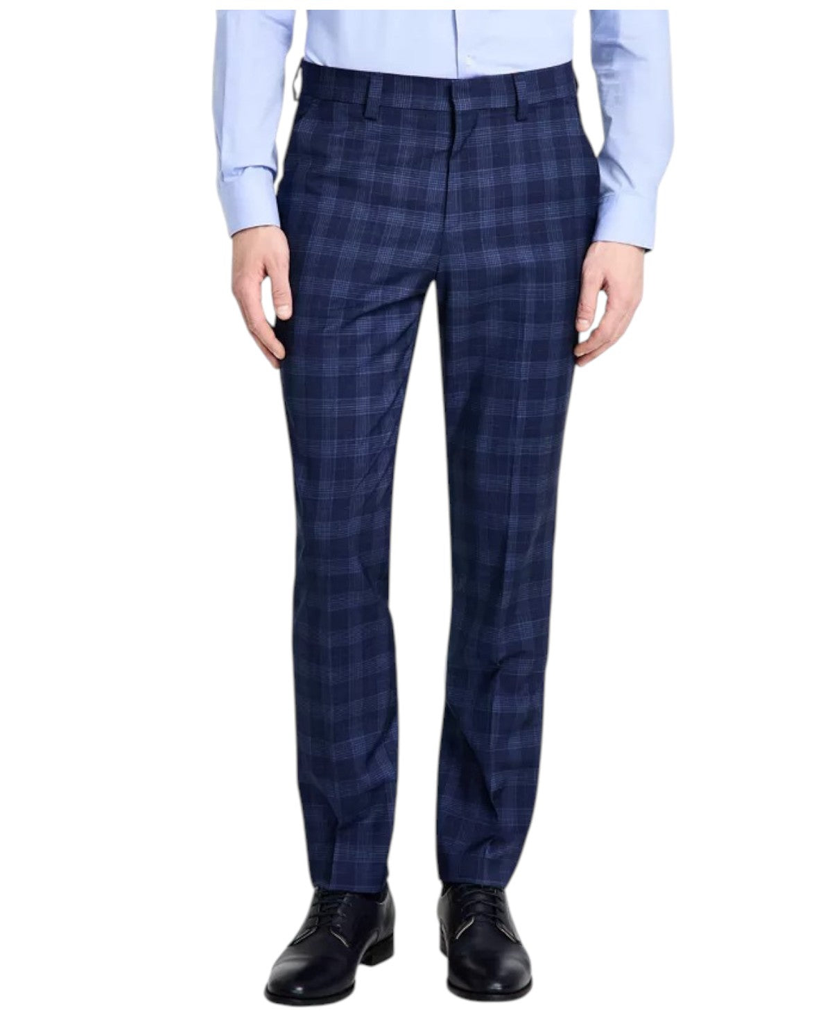 Hugo Boss Mens Modern fit Dress Pants 30 / 32 Multi Blue Plaid Stretch