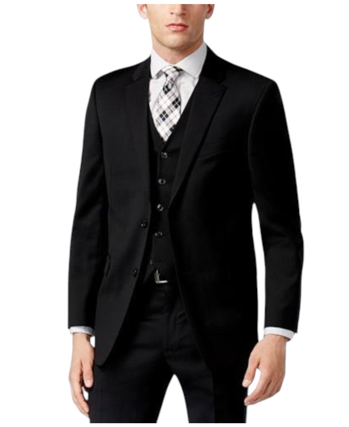 Tommy Hilfiger Mens Modern fit Suit Jacket Blazer 48 R Black Solid Stretch
