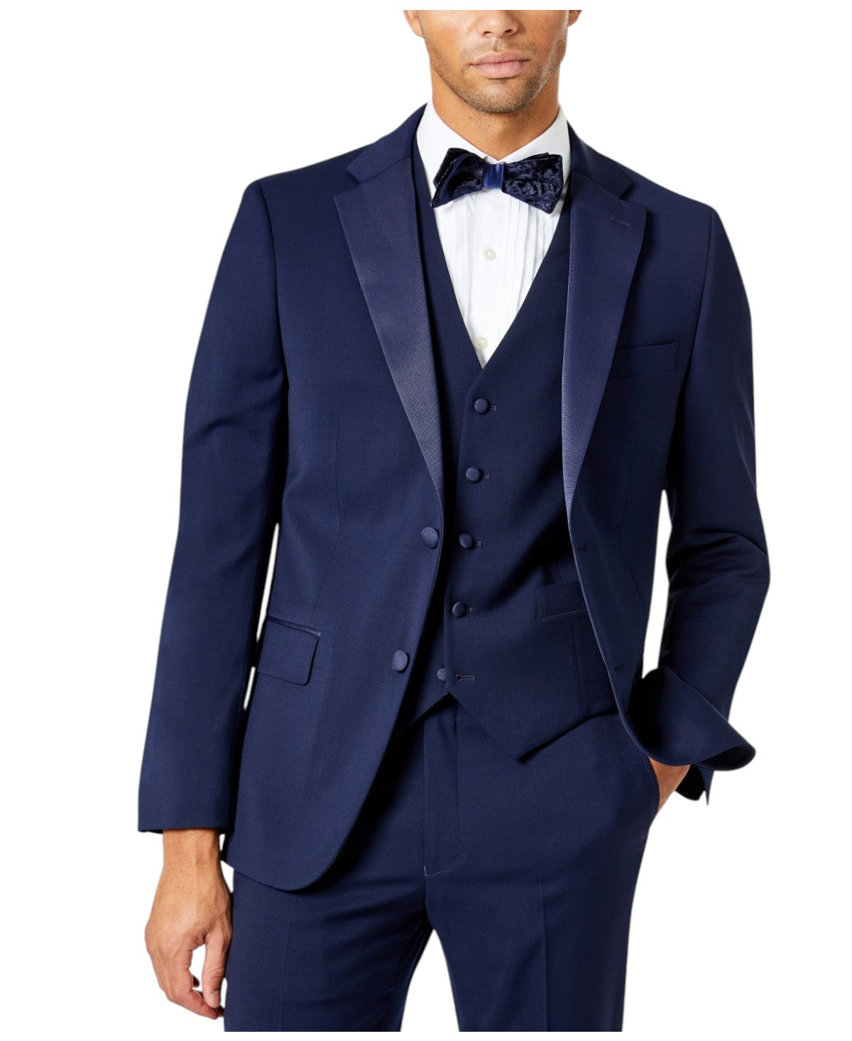 Tommy Hilfiger Mens Modern fit Suit Jacket Blazer 38 R Navy Blue Solid Stretch