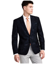 Bar Iii Mens Slim fit Suit Jacket Blazer 42 S Navy Blue Floral Stretch