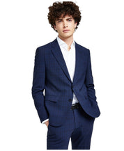 Hugo Boss Mens Modern fit Suit Jacket Blazer 38 R Navy Blue Plaid Stretch