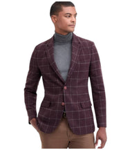 Nautica Mens Modern fit Sport Coat Blazer 48 R Red Plaid Stretch