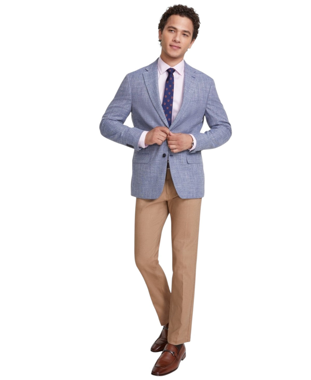 Tommy Hilfiger Mens Modern fit Sport Coat Blazer 42 L Blue Solid Stretch