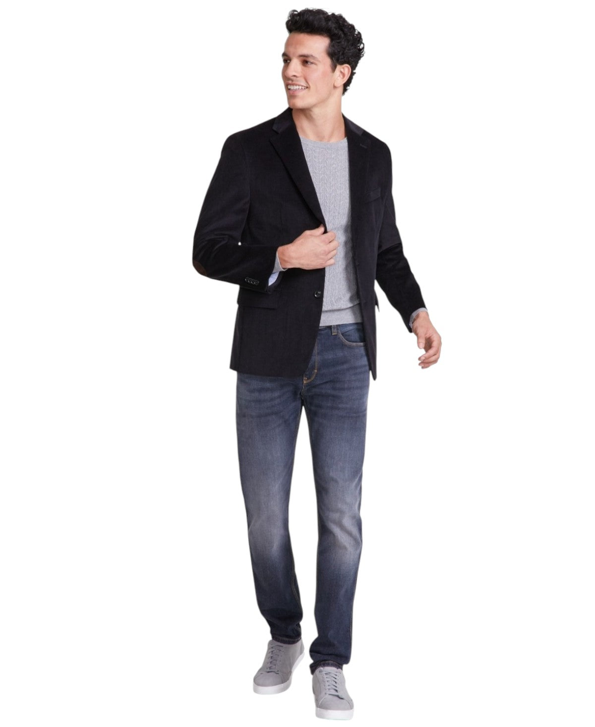 Tommy Hilfiger Mens Modern fit Sport Coat Blazer 44 L Black Solid Stretch