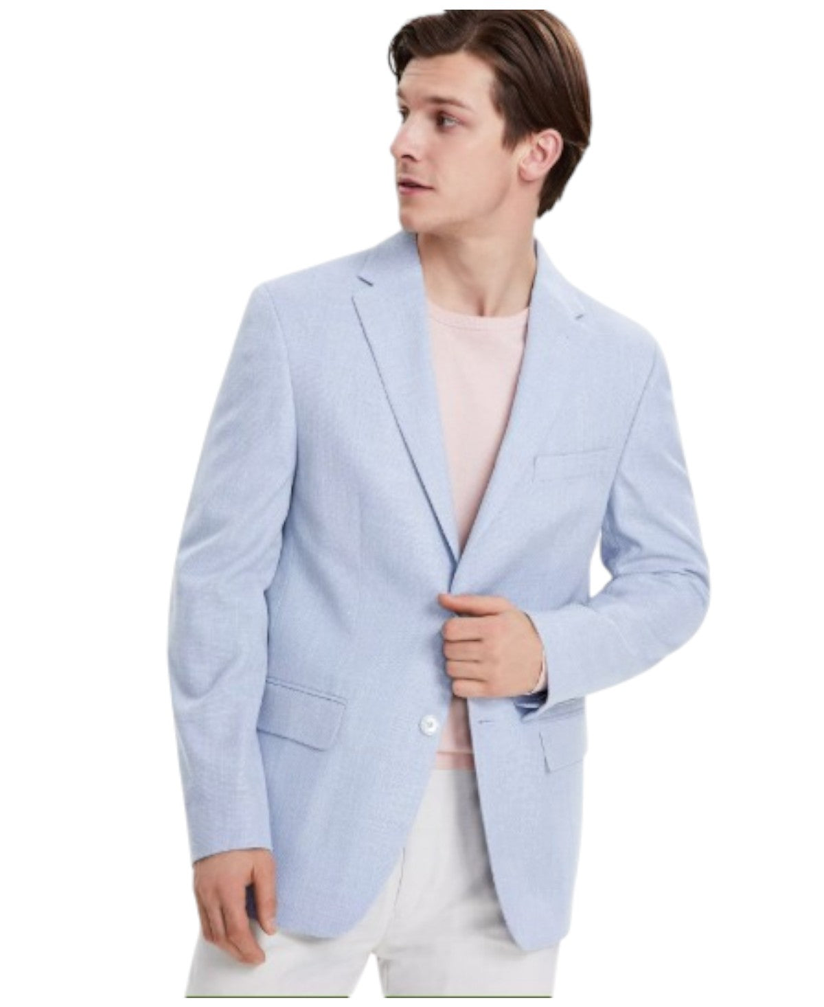 Tommy Hilfiger Mens Modern fit Sport Coat Blazer 40 L Blue Solid Stretch
