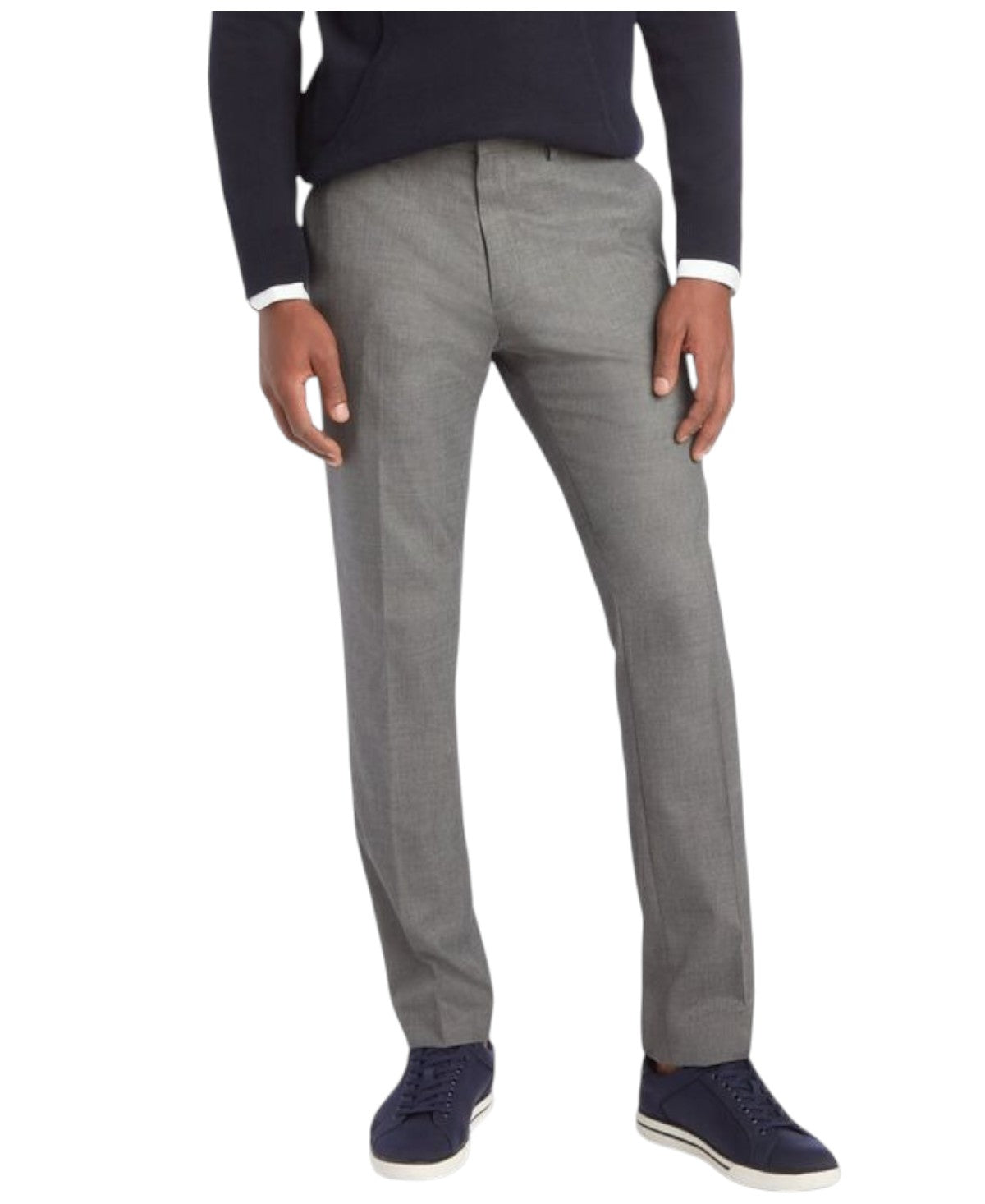 Kenneth Cole Mens Slim fit Dress Pants 30 / 30 Grey Solid Stretch