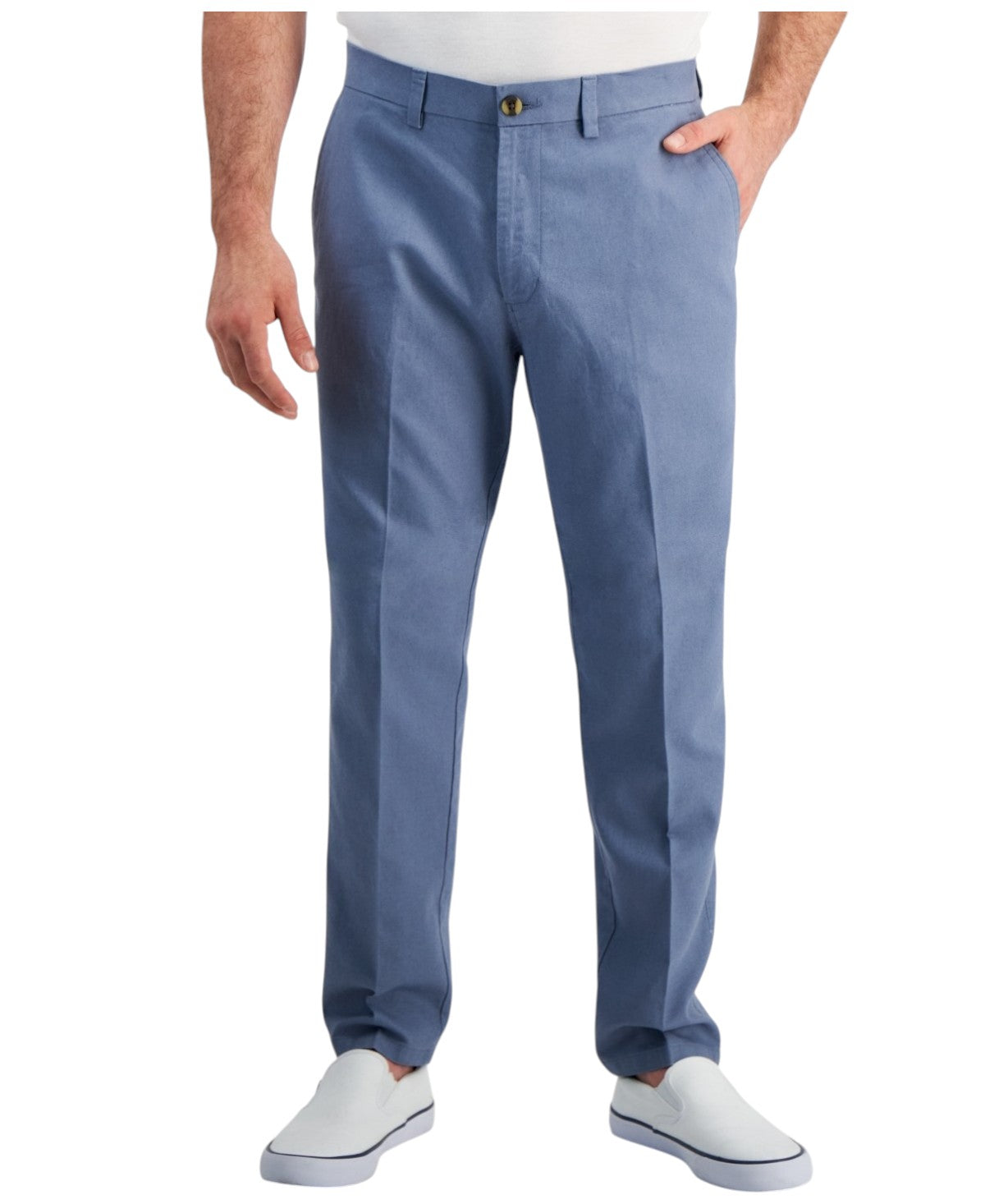 Kenneth Cole Mens Slim fit Dress Pants 33 / 30 Blue Solid Stretch