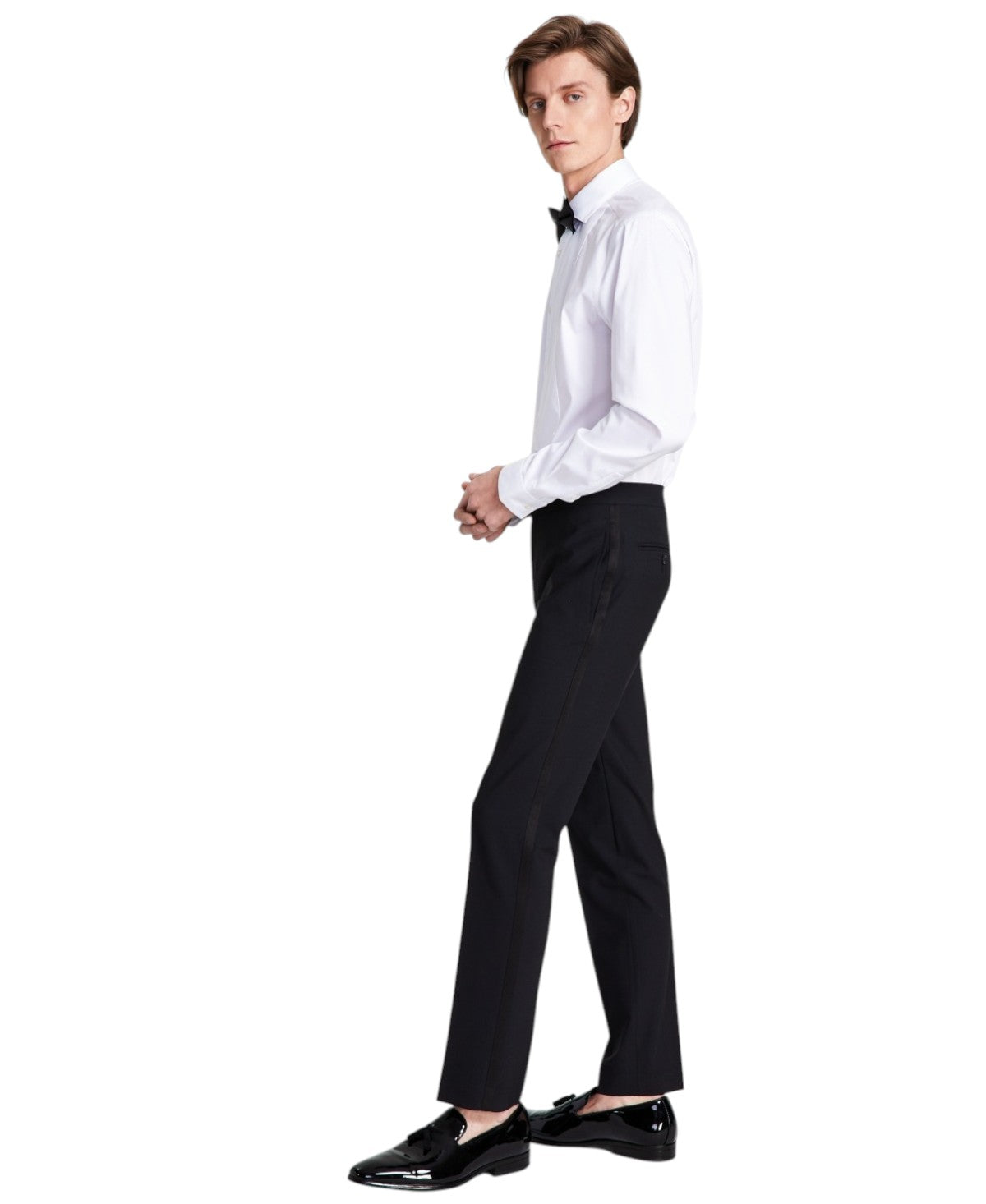Bar Iii Mens Slim fit Tuxedo Pants 29 / 30 Black Solid Stretch