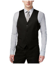 Alfani Mens Slim fit Button-Up Suit Vest Medium Black Solid Stretch
